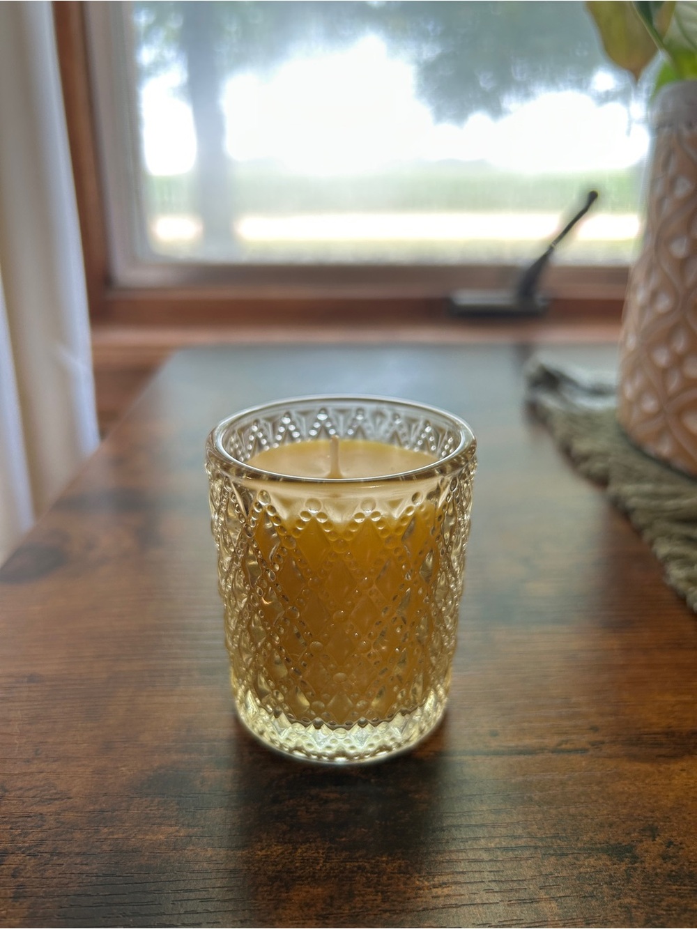 Vanilla Scented Pure Beeswax Candles 3 oz Jar-Yellowish Jar